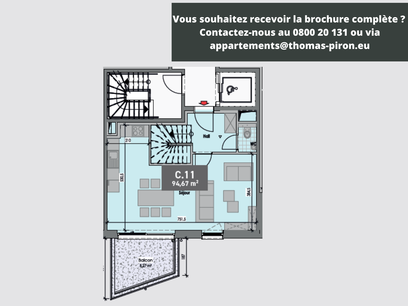 Duplex à vendre à Gembloux 5030 310000.00€ 2 chambres 95.00m² - annonce 30381