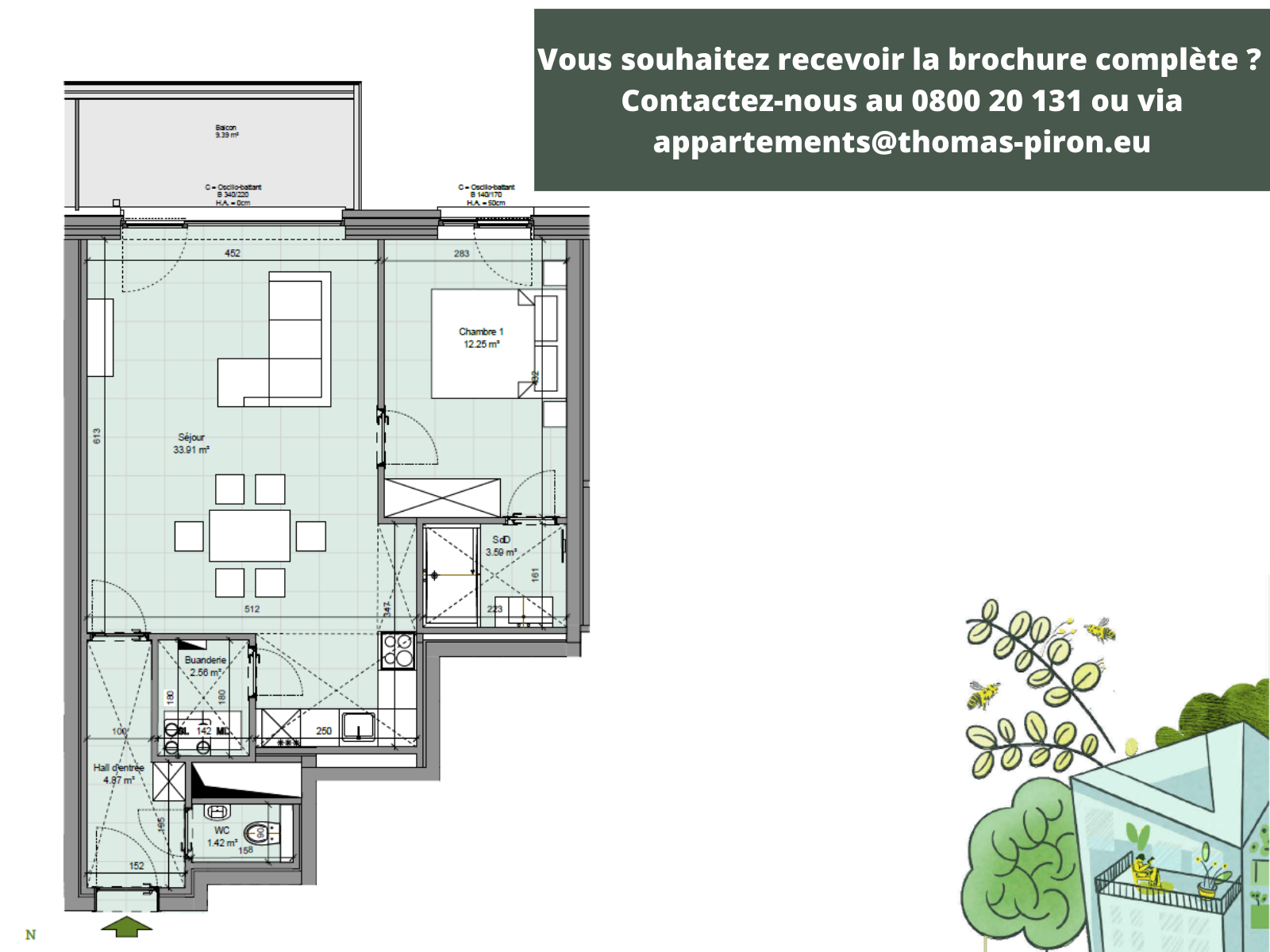 Appartement à vendre à Gembloux 5030 246000.00€ 1 chambres 70.00m² - annonce 117665