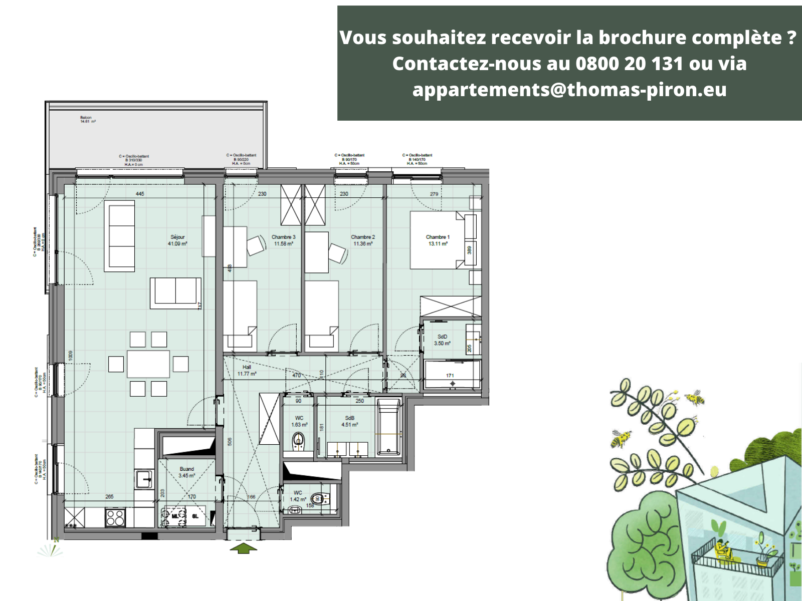 Appartement à vendre à Gembloux 5030 459000.00€ 2 chambres 98.00m² - annonce 118421