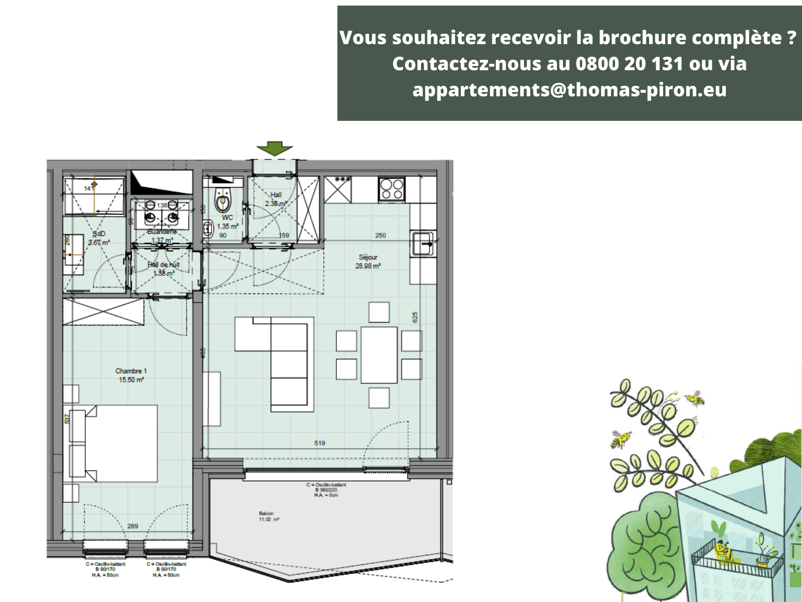 Appartement à vendre à Gembloux 5030 249000.00€ 1 chambres 65.00m² - annonce 118686