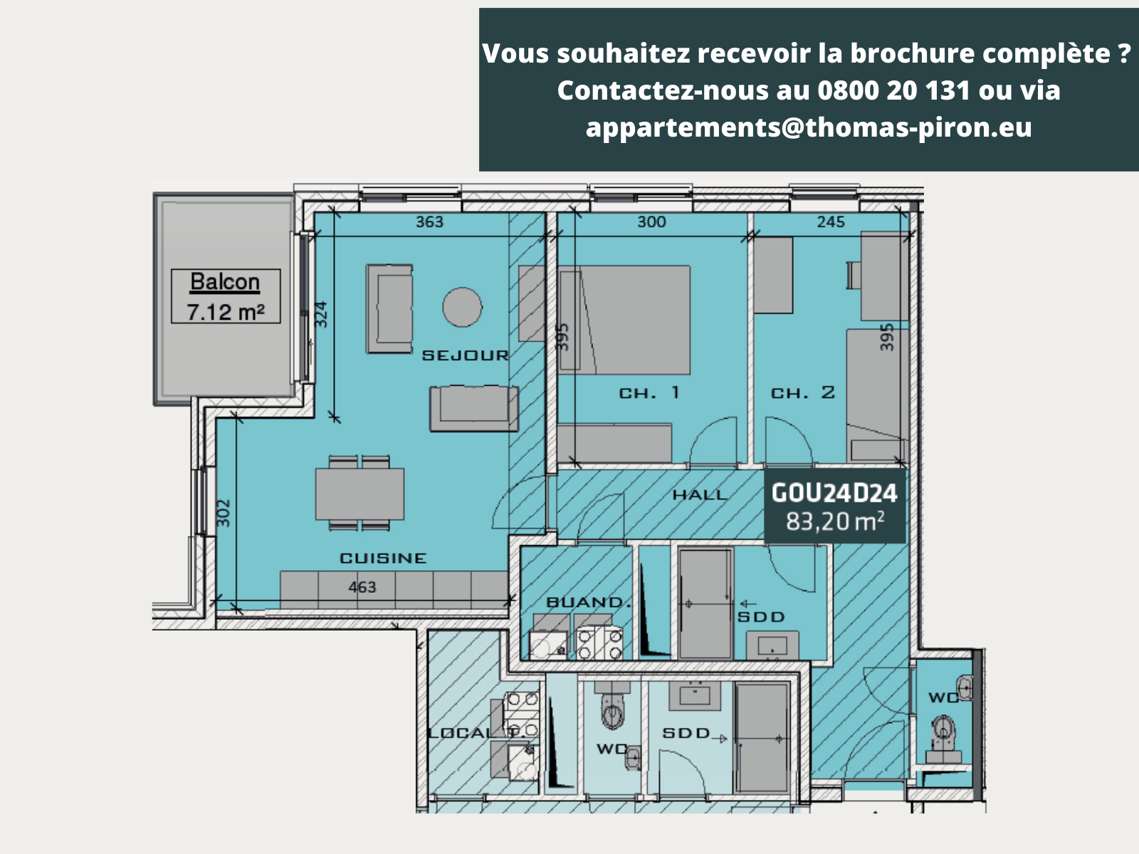 Appartement à vendre à Beez 5000 289000.00€ 2 chambres 83.20m² - annonce 125672