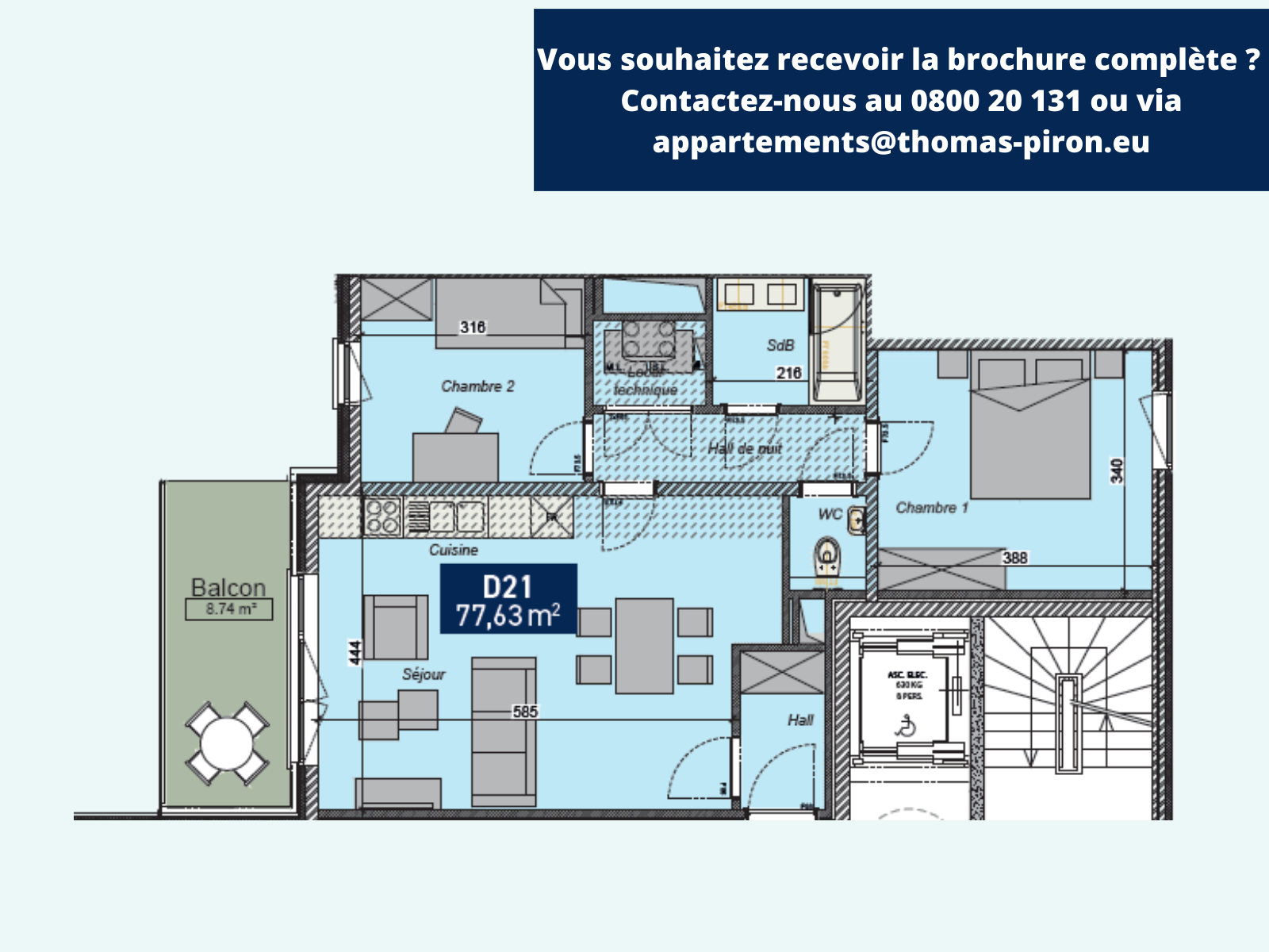 Appartement à vendre à Saint-Servais 5002 264000.00€ 2 chambres 77.63m² - annonce 125581