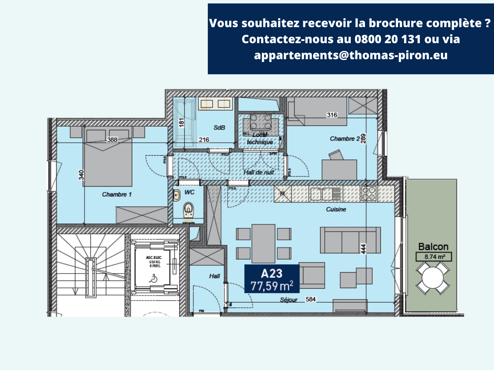 Appartement à vendre à Saint-Servais 5002 257000.00€ 2 chambres 77.59m² - annonce 125309