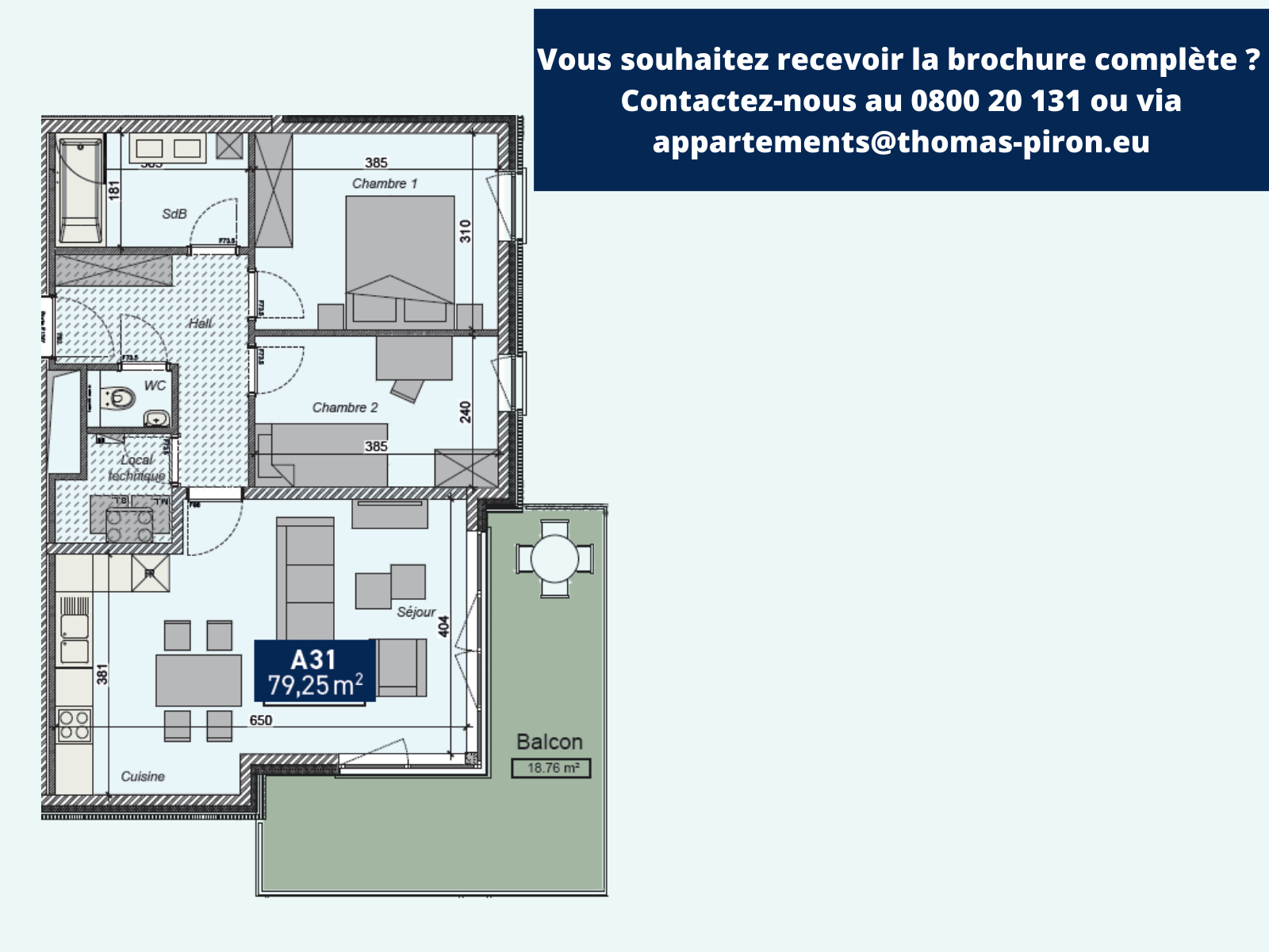 Appartement à vendre à Saint-Servais 5002 269000.00€ 2 chambres 79.25m² - annonce 125583