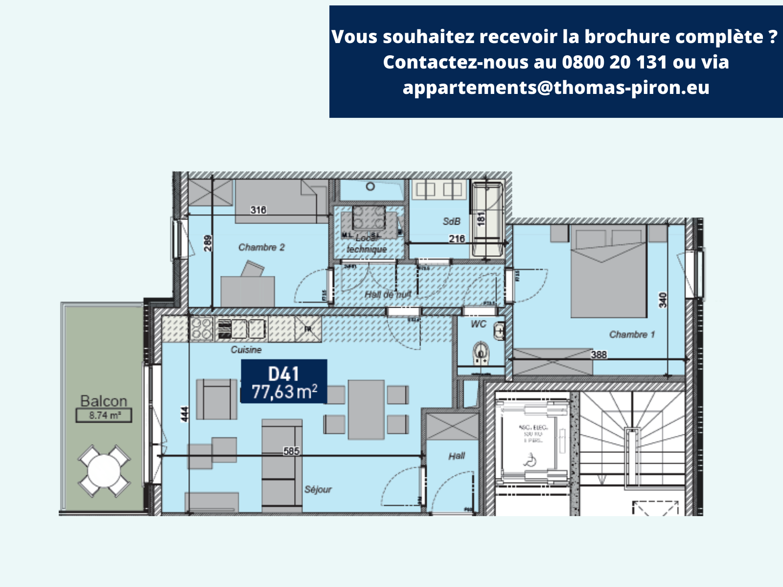 Appartement à vendre à Saint-Servais 5002 275000.00€ 2 chambres 77.60m² - annonce 125580