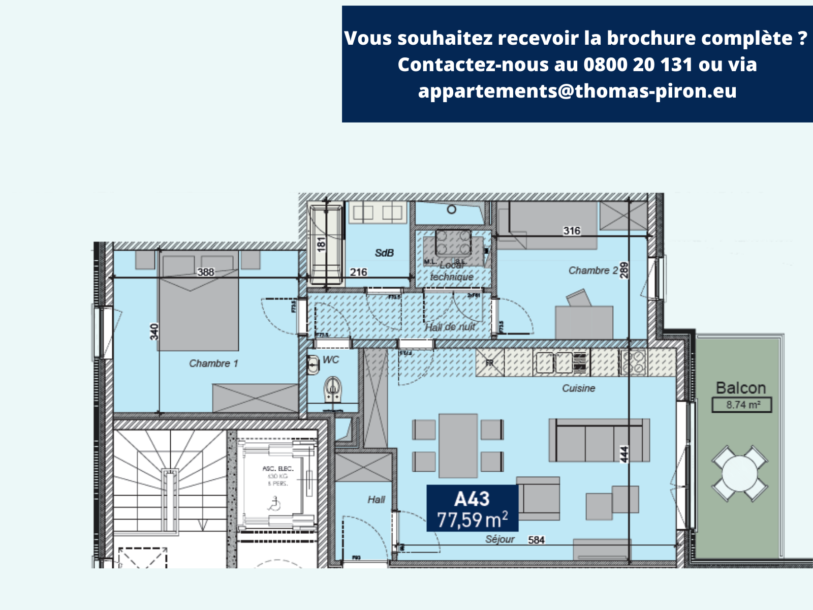 Appartement à vendre à Saint-Servais 5002 266000.00€ 2 chambres 77.59m² - annonce 125584