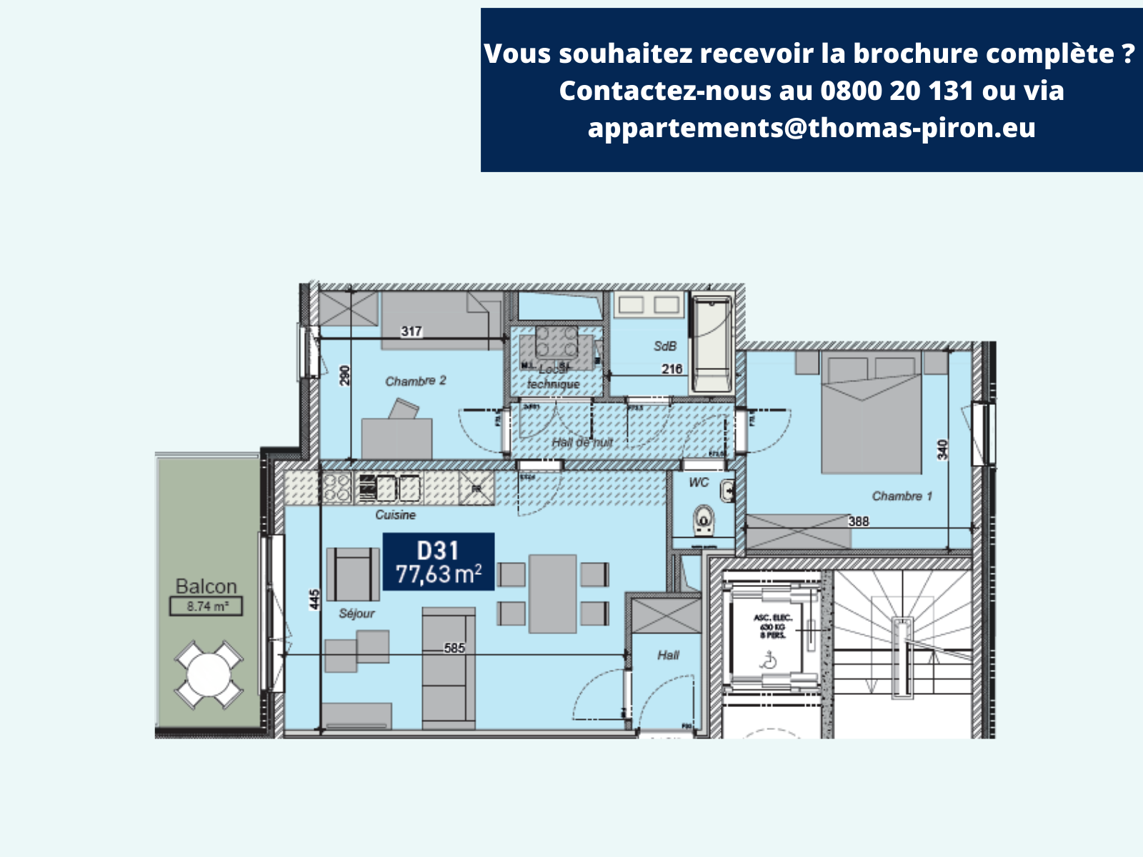 Appartement à vendre à Saint-Servais 5002 266000.00€ 2 chambres 77.60m² - annonce 125582