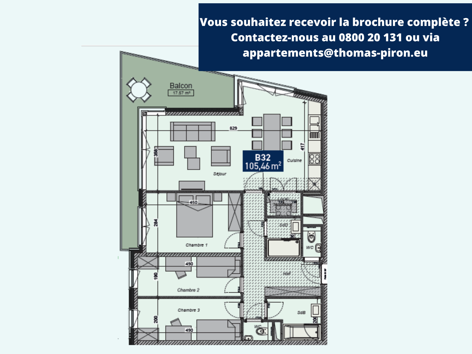 Appartement à vendre à Saint-Servais 5002 311000.00€ 3 chambres 105.46m² - annonce 127243