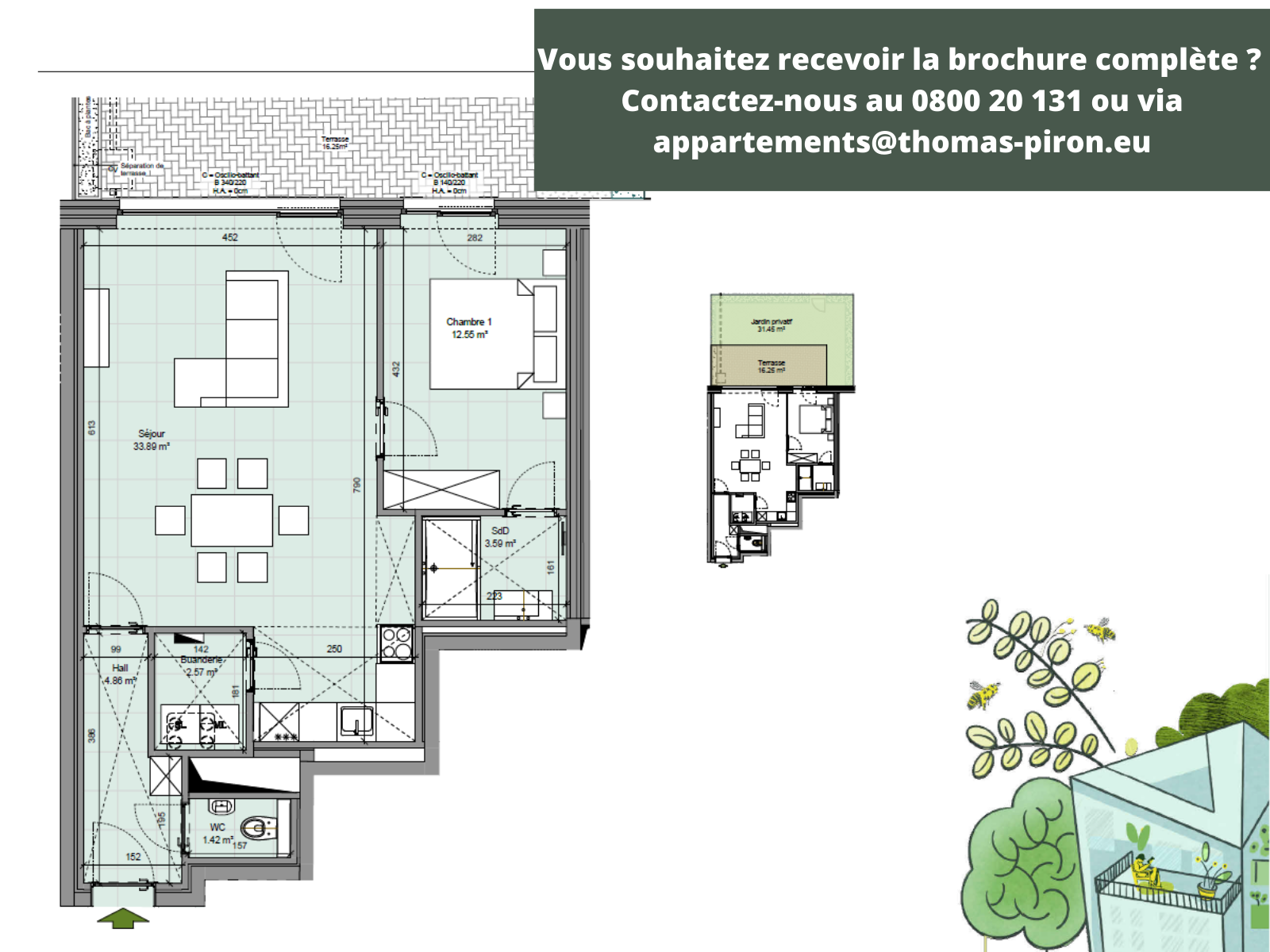 Appartement à vendre à Gembloux 5030 248000.00€ 1 chambres 70.00m² - annonce 149709