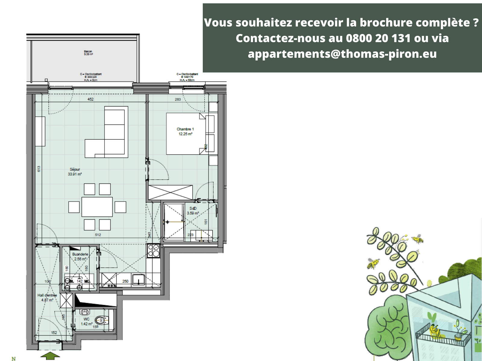 Appartement à vendre à Gembloux 5030 318000.00€ 2 chambres 91.00m² - annonce 149174