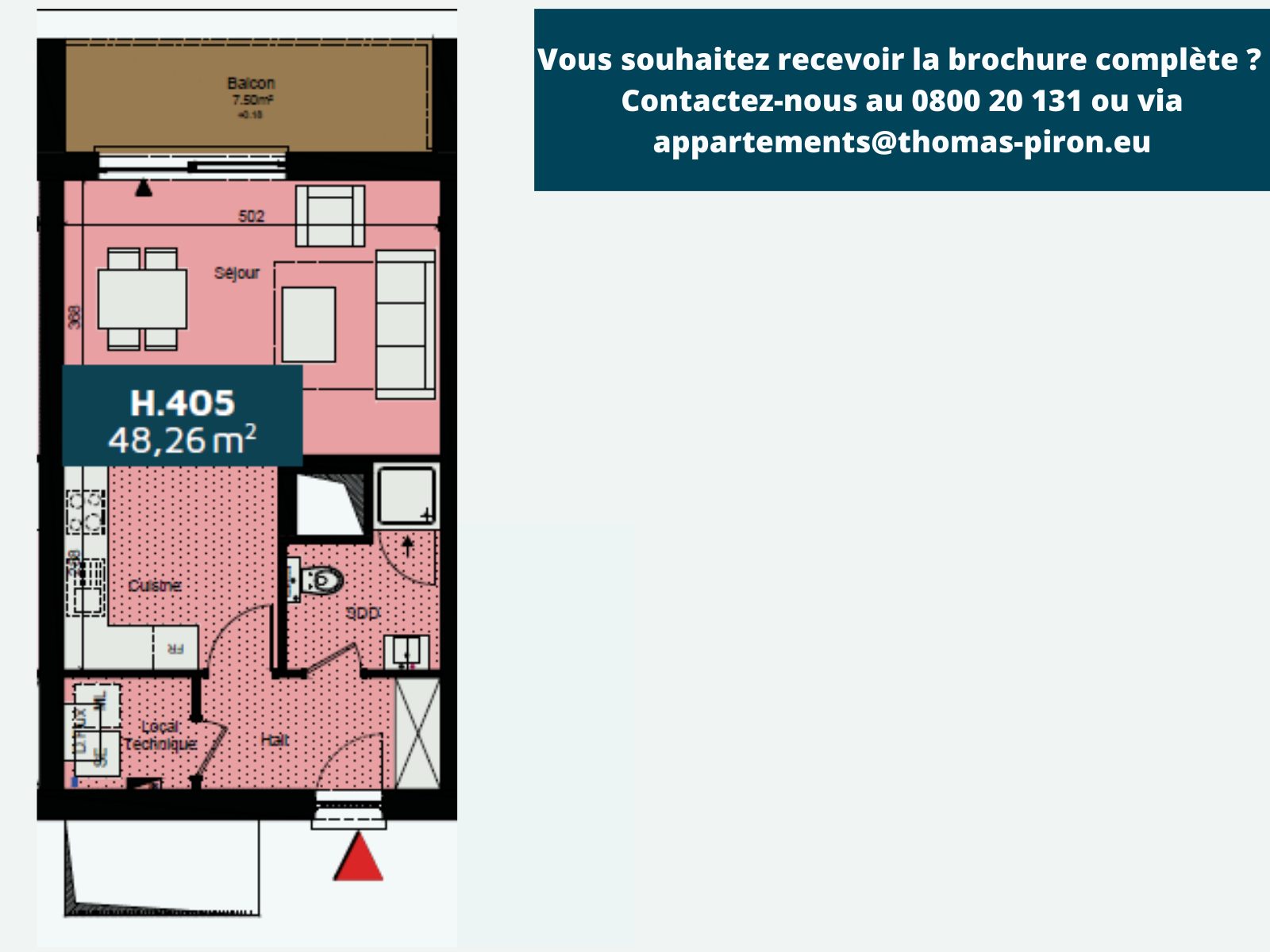 Appartement à vendre à Namur 5000 205879.00€  chambres 48.26m² - annonce 154151