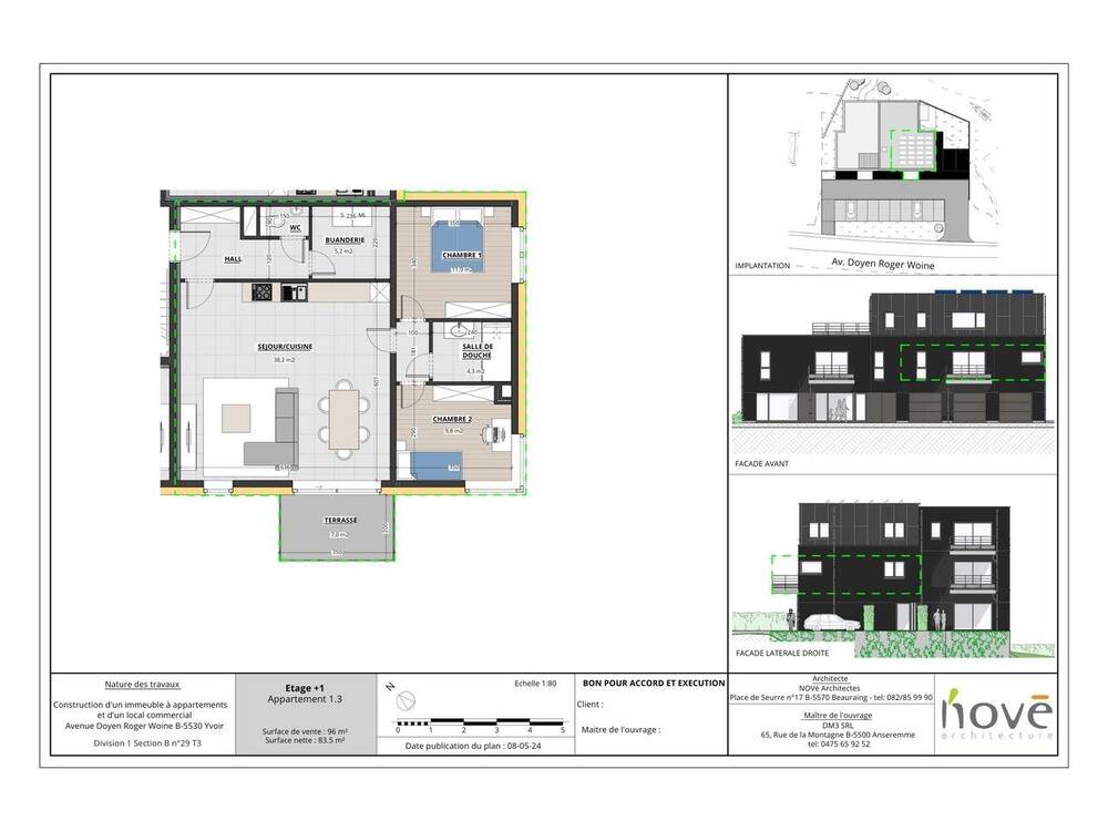 Appartement à vendre à Yvoir 5530 300000.00€ 2 chambres 95.92m² - annonce 221909