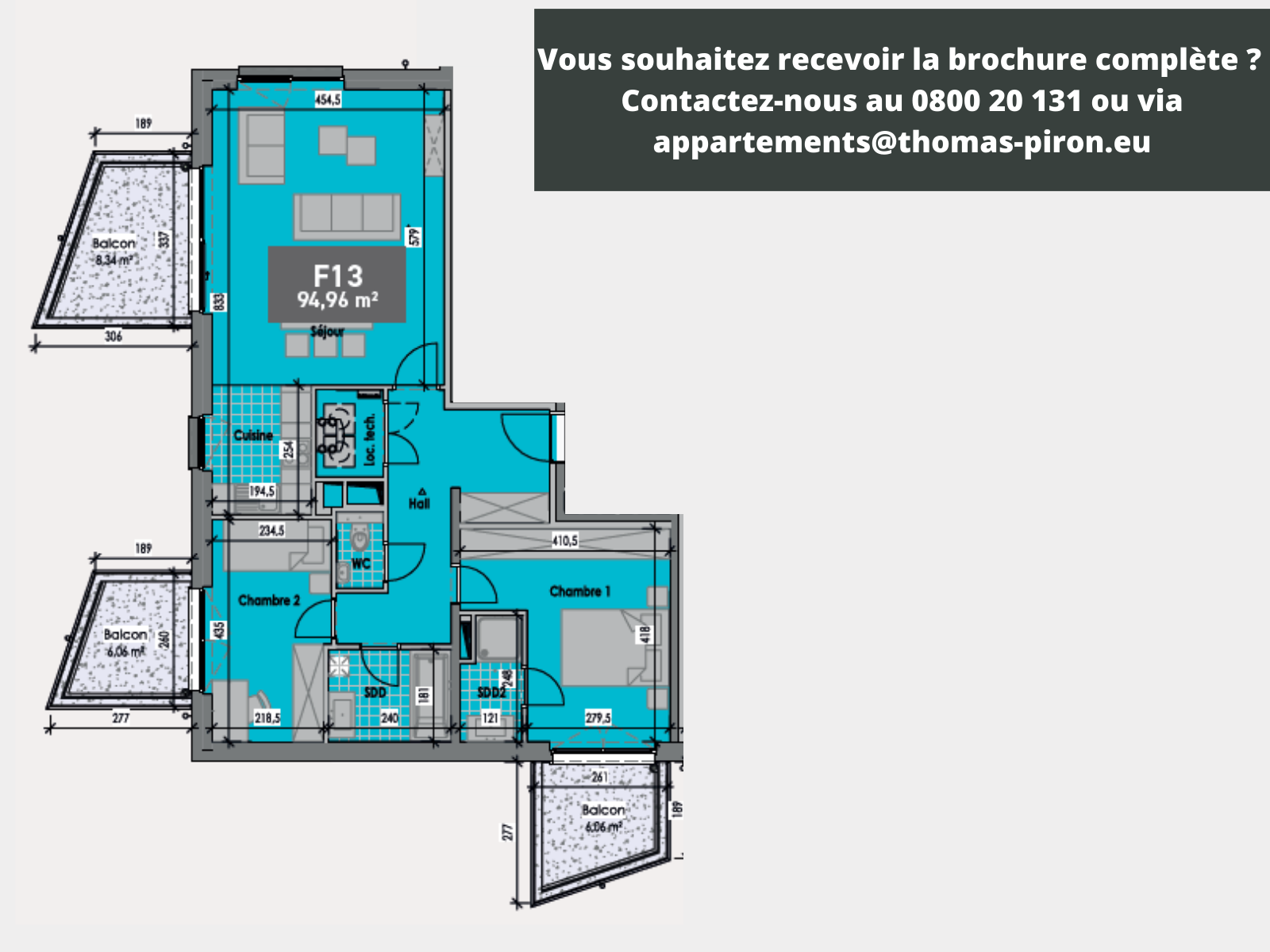 Appartement à vendre à Gembloux 5030 315000.00€ 2 chambres 95.00m² - annonce 232410